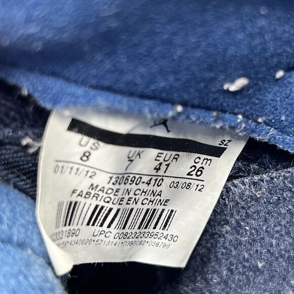 Nike Air Jordan 12 XII GS Obsidian Mens Size 8 Blue White Basketball 130690-410 - Picture 11 of 12